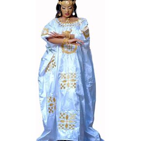 Gold And White African Mali Bazin Rich Boubou Nigerian Wedding Bride Dresses Senegal Women Mix Size Dashiki For Party Basin Riche Long Robe Clothing