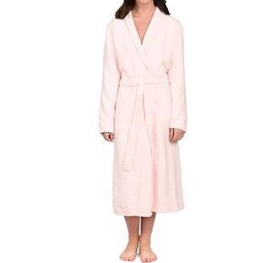 Kashwere Seasonless Lightweight Robe (Pink, Adult Size L, Unisex) Luxury Yarn Lightweight Spa Robe - Warm & Cozy Ultra Soft Bathrobe for Men & Women