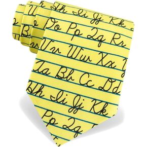Yellow Microfiber Tie | Alphabet Necktie
