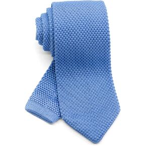 Men's Pointed Knit Tie Necktie Width 2.75 inches Washable Solid Color Light Blue Sky