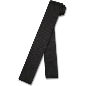 Biagio KNITTED Neck Tie Solid BLACK Color Men's Knit NeckTie