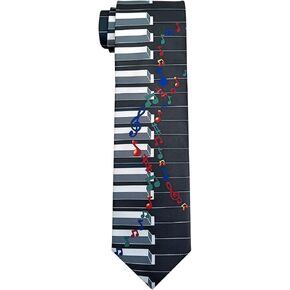 GUUNIEE Men's Saxophone Ties Formal 3.25 Inches Piano Music Notes Neckties