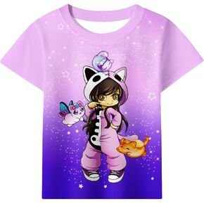 Girls Shirt Cartoon Graphic Tshirt Casual Short Sleeve Clothes