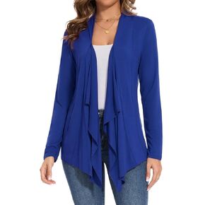 Women's Casual Flowy Draped Open Front Cardigans Soft Cover Up Shrug