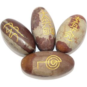 Jet Usui Reiki Healing Set Chakra Balancing Meditation Gemstone Spiritual Energized Positive (NArmada Oval)