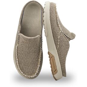 Men's Arch Support Plantar Fasciitis Relief Orthopedic Slipper Indoor Canvas Slip On House Diabetic Bunions Casual Loafers