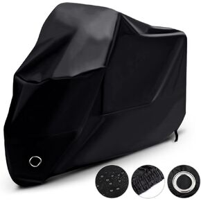 LIHAO Waterproof Motorcycle Cover Shelter Rain UV All Weather Protection 190T