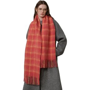 Women Long Plaid Chunky Scarf Oversized Big Thick Soft Blanket Scarf Cold Weather Winter Warm Wrap Shawl Ladies Gifts