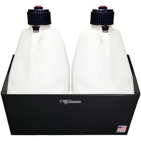 رف تخزين حامل إبريق مزدوج الاستخدام من Pit Posse PP3344BK - يحمل أباريق سعة 5 جالون - صنع في الولايات المتحدة الأمريكية - ألومنيوم مضاد للصدأ - متجر ملحقات السيارات لمقطورة السباق المغلقة من المرآب (أسود) in Kuwait