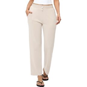 Womens Soft Wide Leg Pants with Pockets Adjustable High Waist Modal Sweatpants for Casual Travel Work