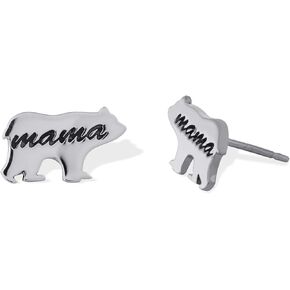 Boma Jewelry Sterling Silver Mama Bear Stud Earrings
