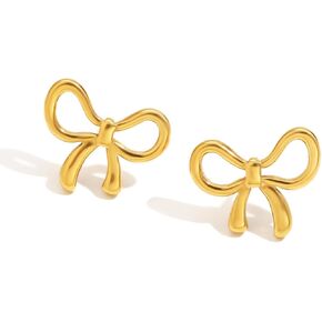 Gold Bow Earrings for Women Silver Bow Stud Earrings Rhinestone Bow Earrings Long Bow Dangle Earrings Bow Jewelry Coquette Earrings Bow Stuff Christmas Jewelry for Women