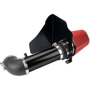 PHILTOP Air intake kit, Cold Air Intake Black Tube + Heat Shield for 300 2005-2010 / Challenger 2008-2010 / Charger 2006-2010 / Magnum 2005-2008 V8 5.7L V8 6.1L, Black Polished Aluminum
