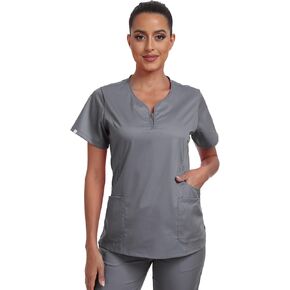 Scrub Tops for Women, Curve V-Neck, 4 Pockets, 4-Way Stretch Women's Medical Uniforms in Kuwait