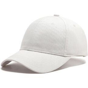 Baseball Cap Adjustable Size for Running Workouts Sports Outdoor Activities All Seasons Sun Protection White