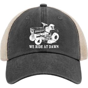 We Ride at Dawn Hat for Mens Baseball Caps Vintage Washed Ball Cap Breathable