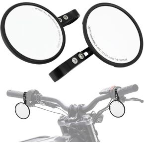 Motorcycle Rear View Mirrors Adjustable CNC Bar End Side Mirror with M8 Bolt Universal for 22-25.4mm Handlebar for Most Dirt Pit Bike E-bike Scooter ATV