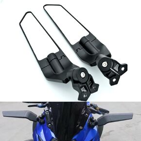 Motorcycle Rear View Mirrors Stealth Mirrors 180° Rotating Compatible with Ninja 400/650 ZX6R/ZX10R CBR250R/CBR500R/CBR650R/CBR1000R / GSXR 600 750 1000