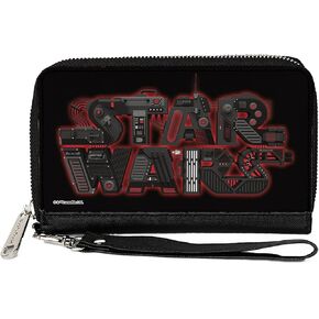 Buckle-Down Women's PU Zip Around Wallet Rectangle-Star Wars, 7.5"x4.5"