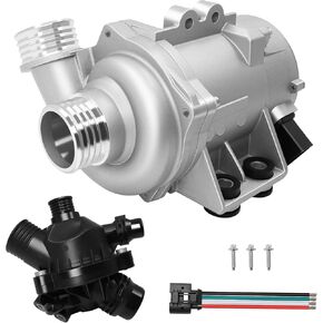 11517586925 Electric Engine Water Pump W/Thermostat Compatible with BMW 128i 325i 325xi 328i 328xi 330i 330xi 525i 525xi 528i 528xi 530i 530xi X3 Z4 X5 E84 E70 E90 Replaces# 11517563183 11517546994