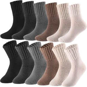 Handepo 12 Pairs Boot Socks for Women Winter Warm Socks Thick Warm Socks Soft Socks Warm Boot Socks for Winter Christmas Gifts