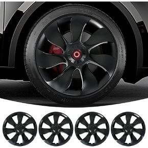 Glows Hubcaps Wheel Center Cap for Tesla Model Y Accessories,4PCS Compatible with Model Y Wheel Covers 19 Inch Rim Protector, ABS Hub Caps Symmetry Design Cyclone Turbine Style Rim Guard Cover