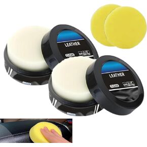 2PCS Cleaning and Care Cream & Cleaning Paste for Leather Care, Car Leather Repair Cream, Car Leather Cleaner, Automotive Interior Leather Cleaning Paste, Leather Repair Kit for Car Furniture