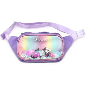 Kuromi Fanny Pack Waist Bag Hip Sack Belt Bag, Bling Bling Summer Beach for Girls, Officially Disigned