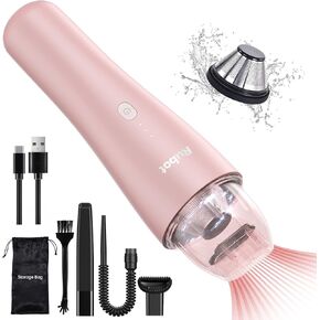RUBOT Mini Vacuum, Cordless Handheld Vacuum Cleaner,7000Pa Powerful Suction,Portable Car Vacuum Rechargeable for Home/Car/Office-Misty Blue(P02)