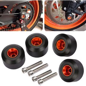 Duke 125 390 2012-2024 Frame Sliders - 4pcs Motorcycle Front Rear Fork Wheel Crash Protector for K-T-M 125 390 Duke 200 RC125 RC390 RC250 2012-2019 2020 2021 2022 2023 2024- Black
