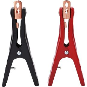 2pcs Car Battery Clamps,Battery Test Clip Black Red 400A Aluminum Alloy Battery Test Clamp Booster Replacement for Boats RVs ATVs