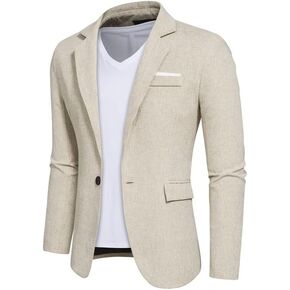 Mens Casual Blazers Sport Coats 1 Button Slim Fit Suit Jackets Lightweight Jackets Stylish Notched Lapel Blazers