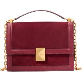 kate spade new york Deco Pebbled Leather & Suede Chain Shoulder Bag, Cherry Juice Multi