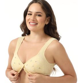 Daisy Bras for Women, Front Snap Closure Padded Bra for Older Senior Women, Comfortable and Convenient, No Underwire