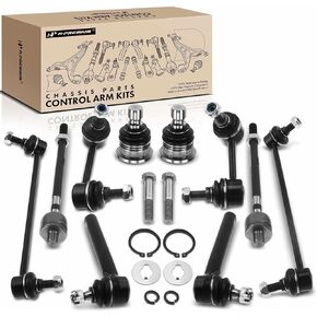 A-Premium Set of 10, Front & Rear Sway Bar Link, Lower Ball Joint, Inner & Outer Tie Rod End, Compatible with Nissan Murano 2005 2006 2007
