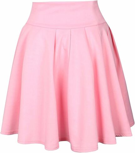 SEMATOMALA Women's Basic Solid Versatile Stretchy Flared Casual Mini Skater Skirt in Saudi Arabia