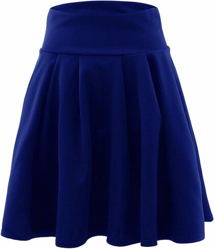 SEMATOMALA Women's Basic Solid Versatile Stretchy Flared Casual Mini Skater Skirt in Saudi Arabia