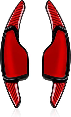 MYDDL Car Steering Wheel Shift Paddle Carbon Fiber Decal Shifter Trim Cover for Chevrolet Camaro ZL1 2016-2024/Chevrolet Corvette C7 Z06 2014-2019 Accessories（Red 2 PCS） in Saudi Arabia