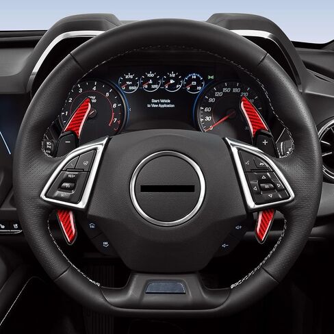 MYDDL Car Steering Wheel Shift Paddle Carbon Fiber Decal Shifter Trim Cover for Chevrolet Camaro ZL1 2016-2024/Chevrolet Corvette C7 Z06 2014-2019 Accessories（Red 2 PCS） in Saudi Arabia