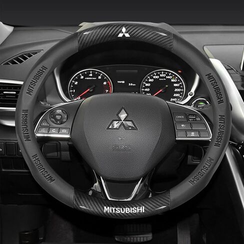 Custom-Fit for Mazda Steering Wheel Cover, Fusion Carbon Fiber Premium Leather Car Steering Wheel Cover with Logo, Non-Slip, Breathable, for Mazda Accessories (MZD-New) in Saudi Arabia