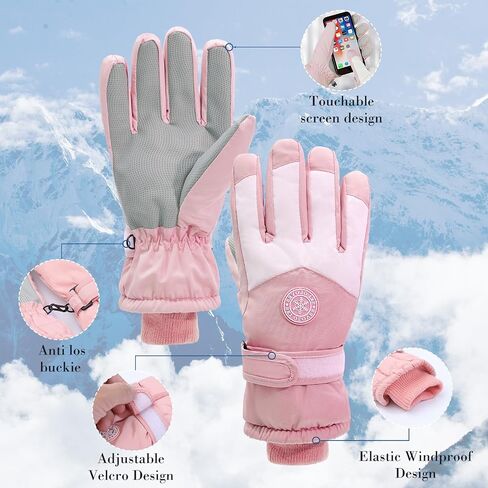 2 Pairs Winter Winter Ski Snow Gloves for Women Men Waterproof Windproof Gloves in Saudi Arabia