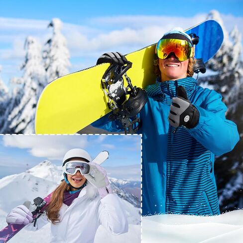 2 Pairs Winter Winter Ski Snow Gloves for Women Men Waterproof Windproof Gloves in Saudi Arabia