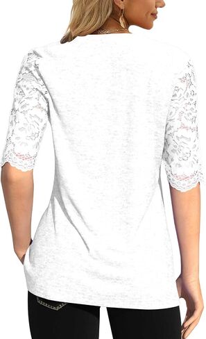 Women's Zipper Summer Pleated Button Short Sleeve T-Shirt Summer V-Neck Solid Color Casual top in Saudi Arabia