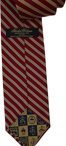 ربطة عنق بروكس براذرز غير منتظمة مخططة باللون الأحمر in Kuwait