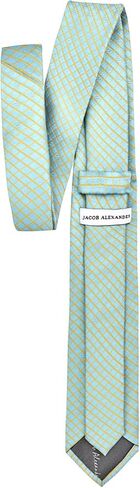 Jacob Alexander Men's Woven Diamond Grid Pattern Regular or Slim Neck Tie in Kuwait