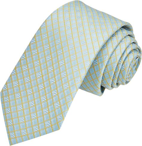 Jacob Alexander Men's Woven Diamond Grid Pattern Regular or Slim Neck Tie in Kuwait