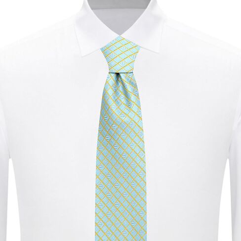 Jacob Alexander Men's Woven Diamond Grid Pattern Regular or Slim Neck Tie in Kuwait