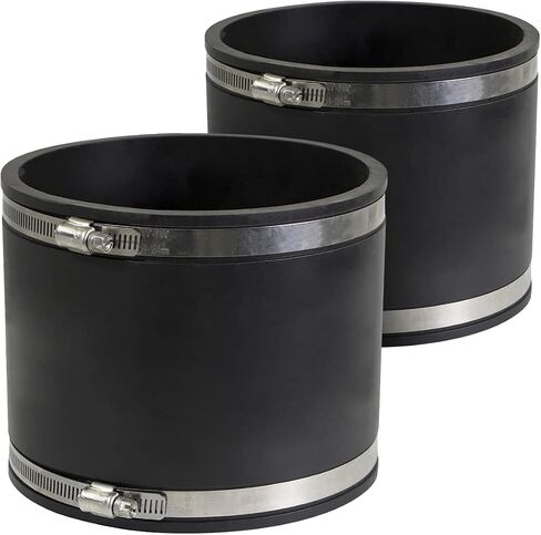 Supply Giant 6I44x2 Flexible Pvc Coupling with Stainless Steel Clamps for pipe size 1 inch Black (pack of 2) Inner Diameter 1.3 Inches in Saudi Arabia