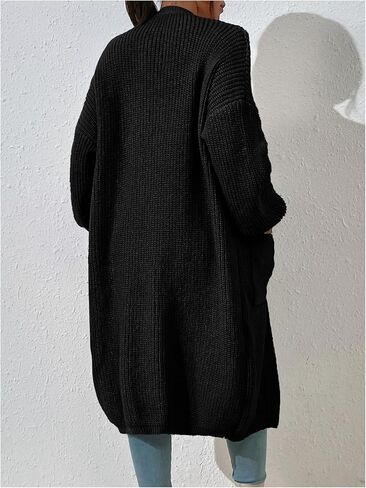 Women's Lantern Long Sleeve Cardigan Drop Shoulder Open Front Loose Sweater Knitwear in Saudi Arabia