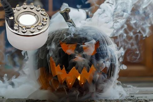 Akeydeco Halloween Party Mist Maker، مبيد نافورة مياه بالموجات فوق الصوتية 12 LED أحمر أصفر وأزرق ومضات خفيفة من الألومنيوم ومرطب هواء لخزان الأسماك الصخري ومزهرية حمام الطيور ديكو in Kuwait